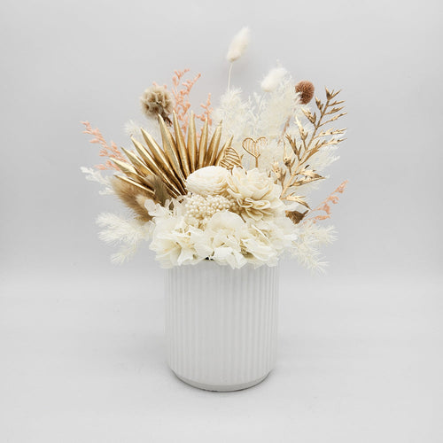 Birthday Dried Flower Arrangements - White - Cheeky Plant Co. x FleurLilyBlooms - Sydney Only