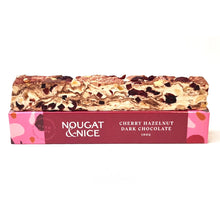 Load image into Gallery viewer, Cherry Hazelnut Dark Chocolate Nougat 100g
