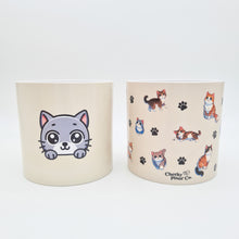 Load image into Gallery viewer, Cute Cats Duo Pack - Cheeky Plant Co. Pots - 12.5cmD x 12cmH