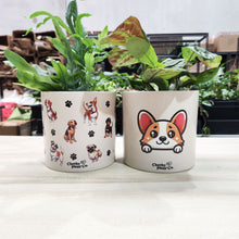 Load image into Gallery viewer, Corgi Dog - Cheeky Plant Co. Pot -12.5cmD x 12cmH