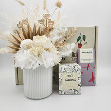 Load image into Gallery viewer, Birthday White Dried Floral Arrangement Gift Box