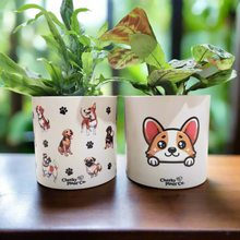 Load image into Gallery viewer, Cute Dogs Duo Pack - Cheeky Plant Co. Pots - 12.5cmD x 12cmH
