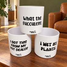 Load image into Gallery viewer, Trio Pack - Funny - Cheeky Plant Co. Pots - 12.5cmD x 12cmH