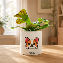 Load image into Gallery viewer, Corgi Dog - Cheeky Plant Co. Pot -12.5cmD x 12cmH