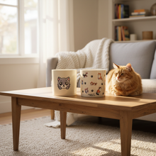 Load image into Gallery viewer, Empty cat pots on coffee table with real cat
