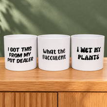 Load image into Gallery viewer, Trio Pack - Funny - Cheeky Plant Co. Pots - 12.5cmD x 12cmH