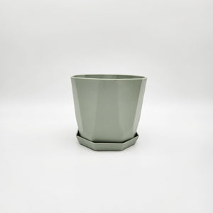 Geometric Plastic Plant Pot - Sea Foam - 12.2cm