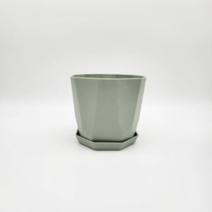 Geometric Plastic Plant Pot - Sea Foam - 14.5cm
