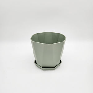 Geometric Plastic Plant Pot - Sea Foam - 12.2cm