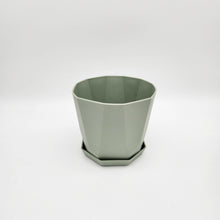 Load image into Gallery viewer, Geometric Plastic Plant Pot - Sea Foam - 14.5cm
