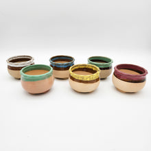 Load image into Gallery viewer, Coloured Rim Succulent Pots - 8cmD x 6cmH - 6 Pack
