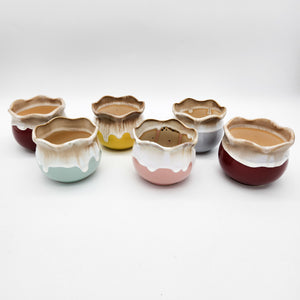 Honey Drip Succulent Pots - 9cmD x 7.5cmH - 6 Pack