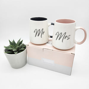 Wedding Gift - Succulent with Mr & Mrs Mug Set