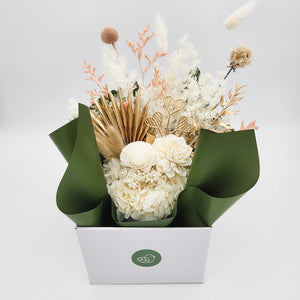 Sympathy Dried Flower Arrangements - White - Cheeky Plant Co. x FleurLilyBlooms - Sydney Only