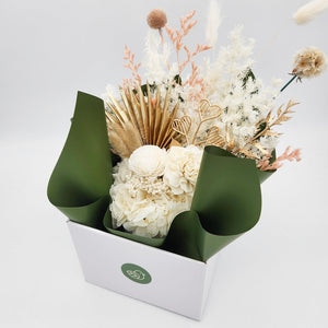 Birthday Dried Flower Arrangements - White - Cheeky Plant Co. x FleurLilyBlooms - Sydney Only