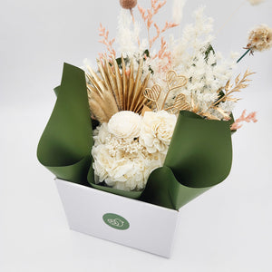 Birthday Dried Flower Arrangements - White - Cheeky Plant Co. x FleurLilyBlooms - Sydney Only