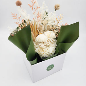 Birthday Dried Flower Arrangements - White - Cheeky Plant Co. x FleurLilyBlooms - Sydney Only