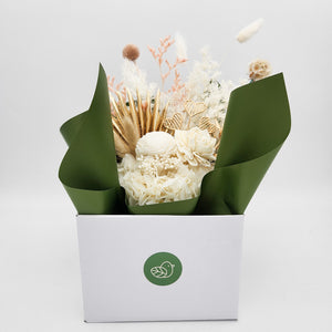 Sympathy Dried Flower Arrangements - White - Cheeky Plant Co. x FleurLilyBlooms - Sydney Only