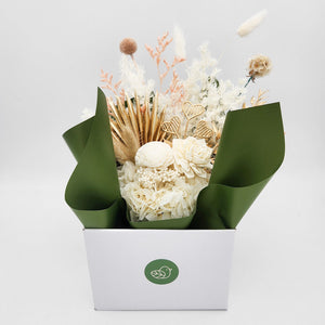 Birthday Dried Flower Arrangements - White - Cheeky Plant Co. x FleurLilyBlooms - Sydney Only