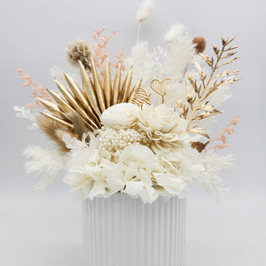 Birthday Dried Flower Arrangements - White - Cheeky Plant Co. x FleurLilyBlooms - Sydney Only