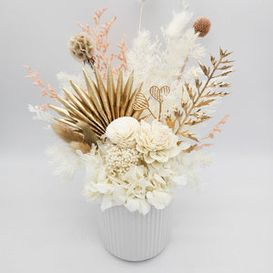 Birthday Dried Flower Arrangements - White - Cheeky Plant Co. x FleurLilyBlooms - Sydney Only