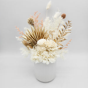 Sympathy Dried Flower Arrangements - White - Cheeky Plant Co. x FleurLilyBlooms - Sydney Only