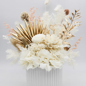 Sympathy Dried Flower Arrangements - White - Cheeky Plant Co. x FleurLilyBlooms - Sydney Only