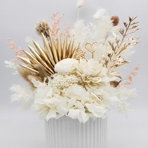 Condolence Dried Flower Arrangements - White - Cheeky Plant Co. x FleurLilyBlooms - Sydney Only