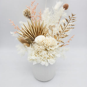 Birthday Dried Flower Arrangements - White - Cheeky Plant Co. x FleurLilyBlooms - Sydney Only