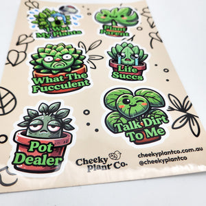 Cheeky Plants Sticker Sheet (Sheet of 6) - Cheeky Plant Co.