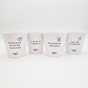 Positive Pots Four Pack - Cheeky Plant Co. Pots - 11cmD x 11cmH