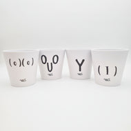 Rude Pots Four Pack - Cheeky Plant Co. Pots - 13.5cmD x 11.5cmH