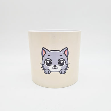 Grey Cat - Cheeky Plant Co. Pot -12.5cmD x 12cmH