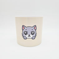 Grey Cat - Cheeky Plant Co. Pot -12.5cmD x 12cmH