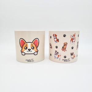 Cute Dogs Duo Pack - Cheeky Plant Co. Pots - 12.5cmD x 12cmH