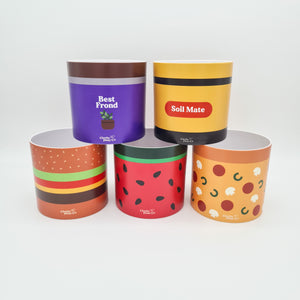 Foodie Pots Five Pack - Cheeky Plant Co. Pots - 12.5cmD x 12cmH