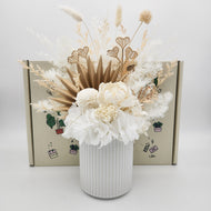White Sympathy Dried Floral Arrangement in a Gift Box