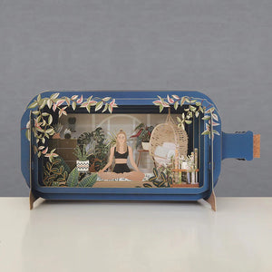 3D Pop Up Card - Yoga Girl - Message in a Bottle