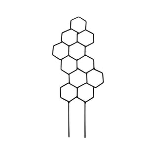 Black Iron Plant Trellis - Honeycomb (13x38.5cmH)