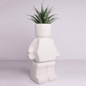 Block Man Planter - White - 22cm