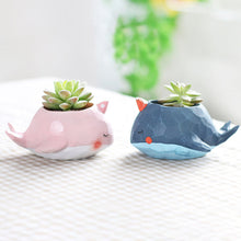 Load image into Gallery viewer, Blue Whale - Geo - Resin Pot - 14.5cm*10cm*7.5cm
