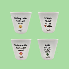 Load image into Gallery viewer, Dead Inside Cheeky Pots Four Pack - 13.5cmD x 11.5cmH
