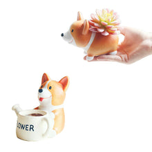 Load image into Gallery viewer, Corgi &amp; Flower Watering Can - Resin Pot - 10cm*10cm*11cm
