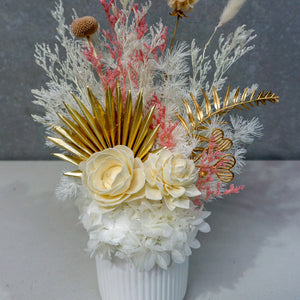 Birthday Dried Flower Arrangements - White - Cheeky Plant Co. x FleurLilyBlooms - Sydney Only