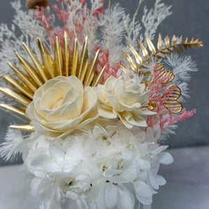 Birthday Dried Flower Arrangements - White - Cheeky Plant Co. x FleurLilyBlooms - Sydney Only