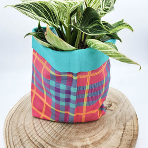 Fabric Pot Planters - Tartan Around - Medium - 15cm x 13cmH