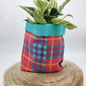 Fabric Pot Planters - Tartan Around - Medium - 15cm x 13cmH