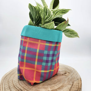 Fabric Pot Planters - Tartan Around - Medium - 15cm x 13cmH