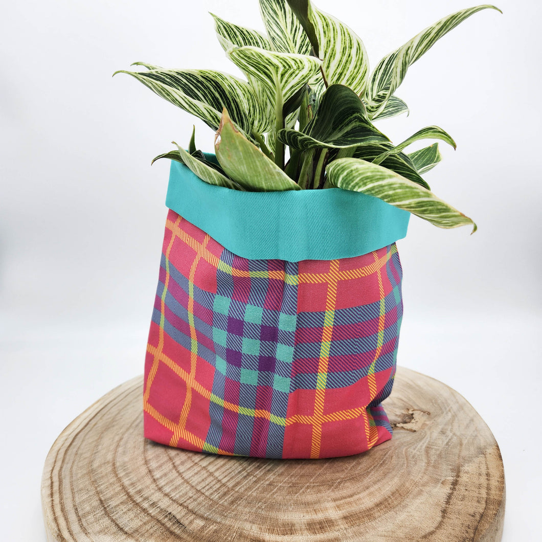 Fabric Pot Planters - Tartan Around - Medium - 15cm x 13cmH