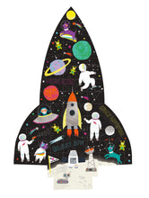 Load image into Gallery viewer, Floss &amp; Rock 80 Pc Shaped Jigsaw Puzzle - Rocket
